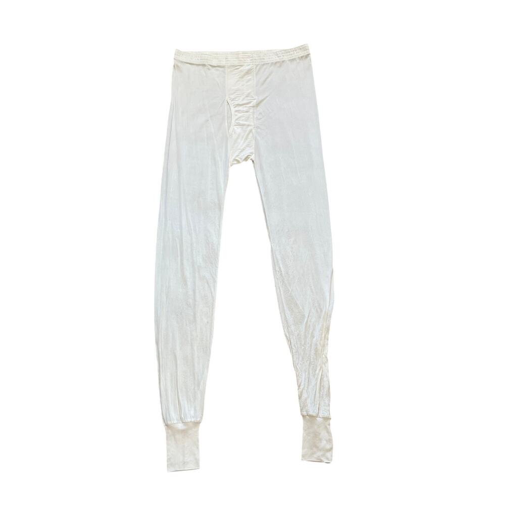 Men's Vintage Orvis Ivory 100% Silk Base Layer Pants, Size L